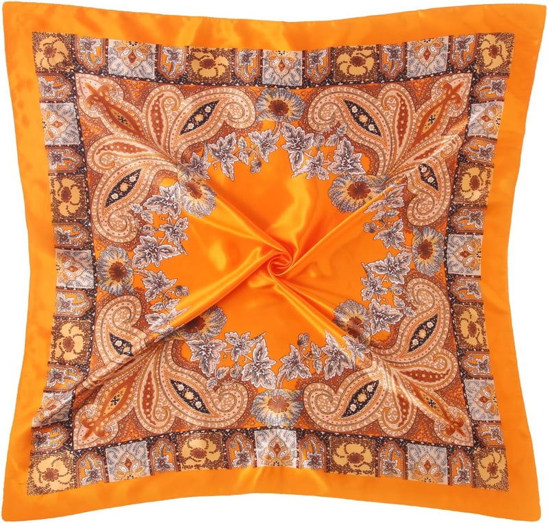 VBAEI 35” Large Square Satin Head Scarf - 1Pcs Satin Hair Scarf Silk Bandana Head Wraps For Women - Image 5